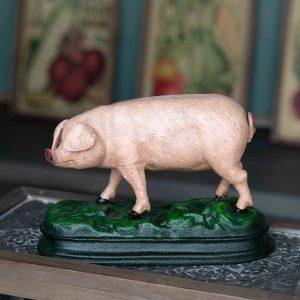 Cast Iron Pig on Grass