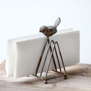Metal Letter Holder with Song Bird Detail