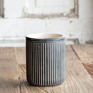 Tall Pinstriped Cement Vessel, Medium