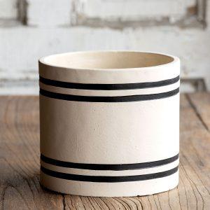 Striped Cement Planter, Large