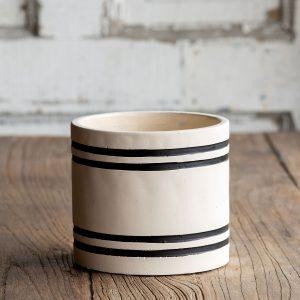 Striped Cement Planter, Medium