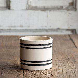 Striped Cement Planter, Small