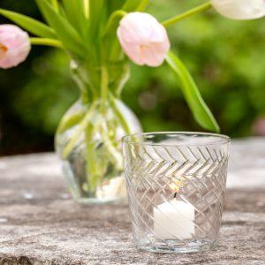 Etched Glass Tumbler Vase