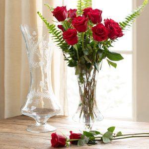 Zelda Etched Glass Vase, Small