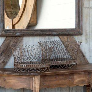Nested French Wire Baskets, Set of 2