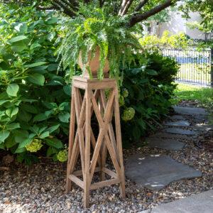 Trestle Pedestal with Zinc Lined Planter