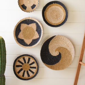 Round Seagrass Wall Art - Set of 5