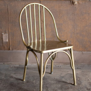 Antique Brass Finish Metal Chair