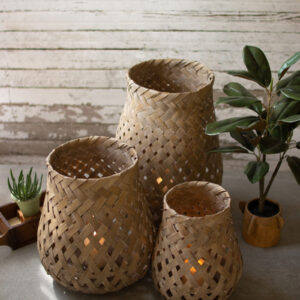 Lanterns with Glass - Set of 3