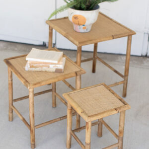Square Nesting Bamboo Tables - Set of 3