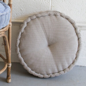 Round Cushion - Brown Ticking