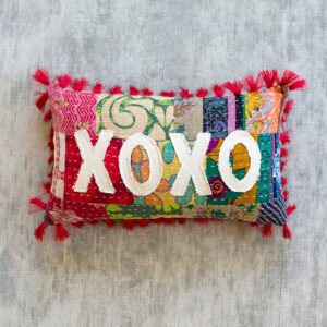 XOXO Kantha Pillow